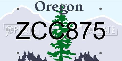 ZCC875 Oregon License Plate