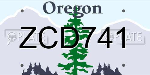 ZCD741 Oregon License Plate