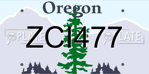 ZCI477 Oregon License Plate
