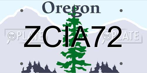 ZCIA72 Oregon License Plate