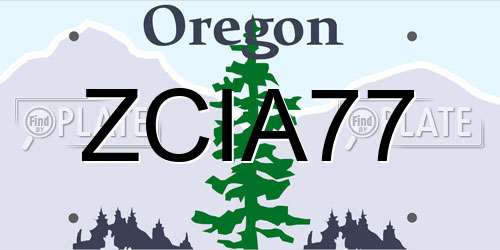 ZCIA77 Oregon License Plate