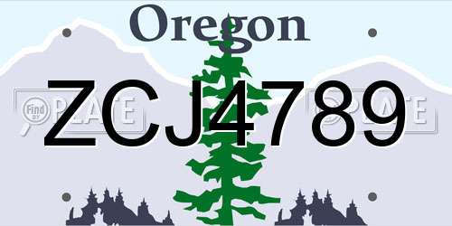 ZCJ4789 Oregon License Plate