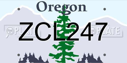 ZCL247 Oregon License Plate
