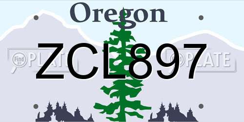 ZCL897 Oregon License Plate