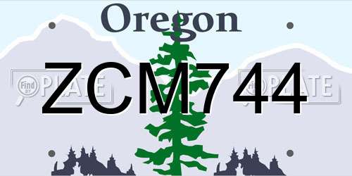 ZCM744 Oregon License Plate