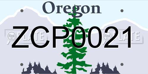 ZCP0021 Oregon License Plate