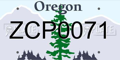 ZCP0071 Oregon License Plate