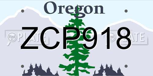 ZCP918 Oregon License Plate