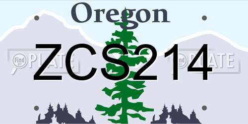 ZCS214 Oregon License Plate