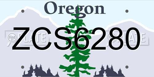 ZCS6280 Oregon License Plate