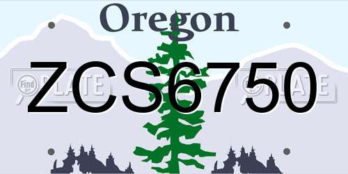 ZCS6750 Oregon License Plate
