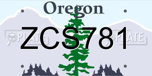 ZCS781 Oregon License Plate