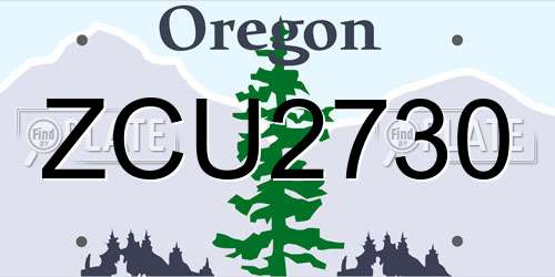 ZCU2730 Oregon License Plate