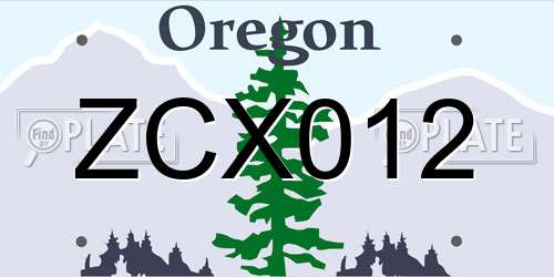 ZCX012 Oregon License Plate