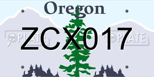 ZCX017 Oregon License Plate