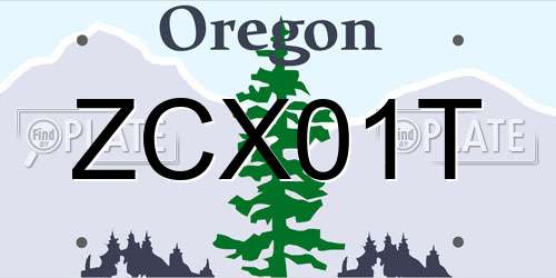 ZCX01T Oregon License Plate