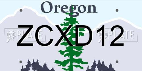 ZCXD12 Oregon License Plate