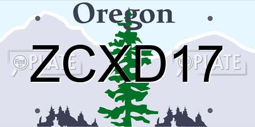 ZCXD17 Oregon License Plate