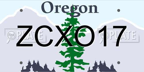 ZCXO17 Oregon License Plate