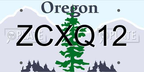 ZCXQ12 Oregon License Plate