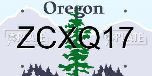 ZCXQ17 Oregon License Plate