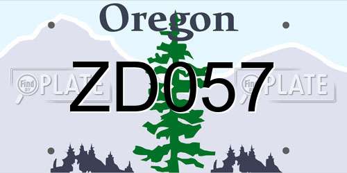 ZD057 Oregon License Plate