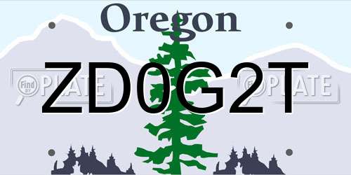 ZD0G2T Oregon License Plate