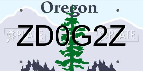 ZD0G2Z Oregon License Plate
