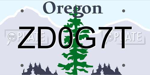 ZD0G7T Oregon License Plate