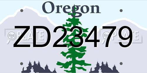 ZD23479 Oregon License Plate