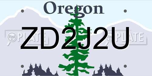 ZD2J2U Oregon License Plate