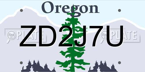 ZD2J7U Oregon License Plate