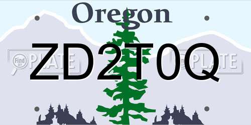 ZD2T0Q Oregon License Plate