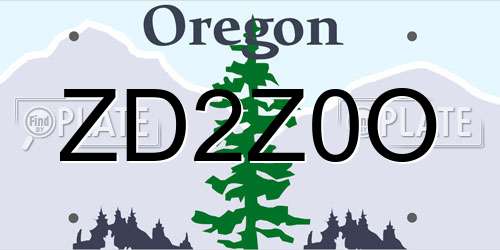 ZD2Z0O Oregon License Plate