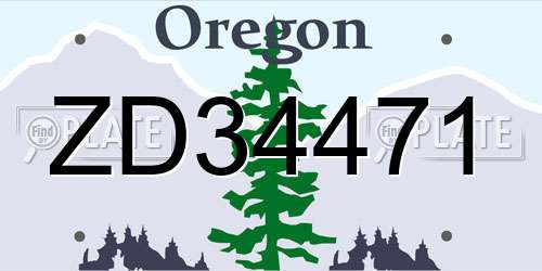 ZD34471 Oregon License Plate