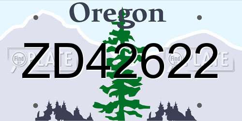 ZD42622 Oregon License Plate