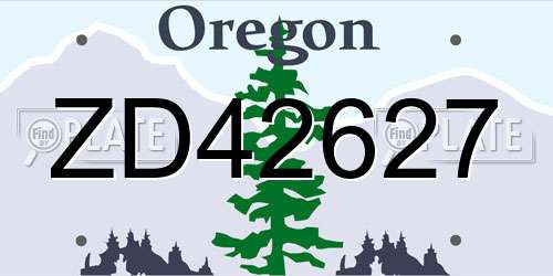 ZD42627 Oregon License Plate