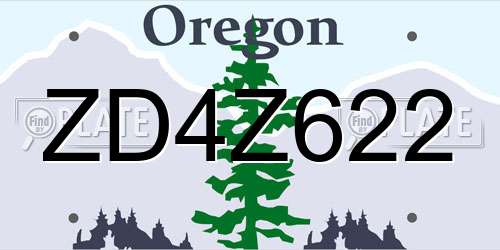 ZD4Z622 Oregon License Plate