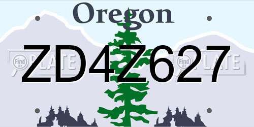ZD4Z627 Oregon License Plate