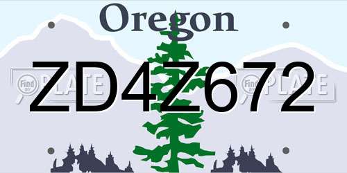 ZD4Z672 Oregon License Plate