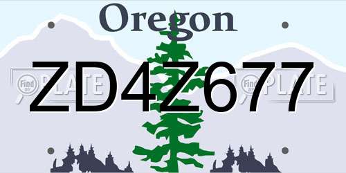 ZD4Z677 Oregon License Plate