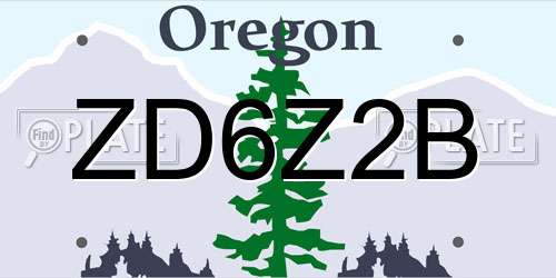 ZD6Z2B Oregon License Plate