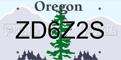 ZD6Z2S Oregon License Plate
