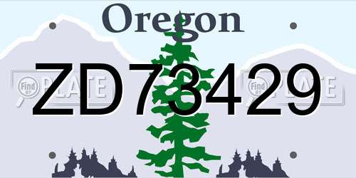 ZD73429 Oregon License Plate