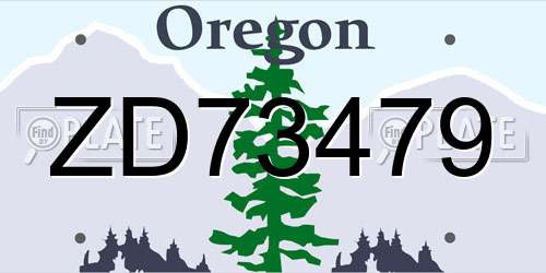 ZD73479 Oregon License Plate