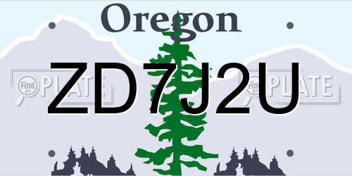 ZD7J2U Oregon License Plate