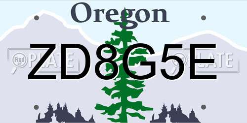 ZD8G5E Oregon License Plate