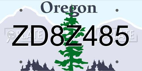 ZD8Z485 Oregon License Plate
