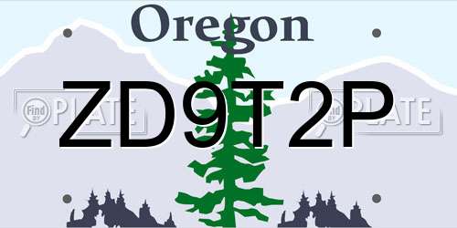 ZD9T2P Oregon License Plate