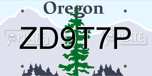 ZD9T7P Oregon License Plate